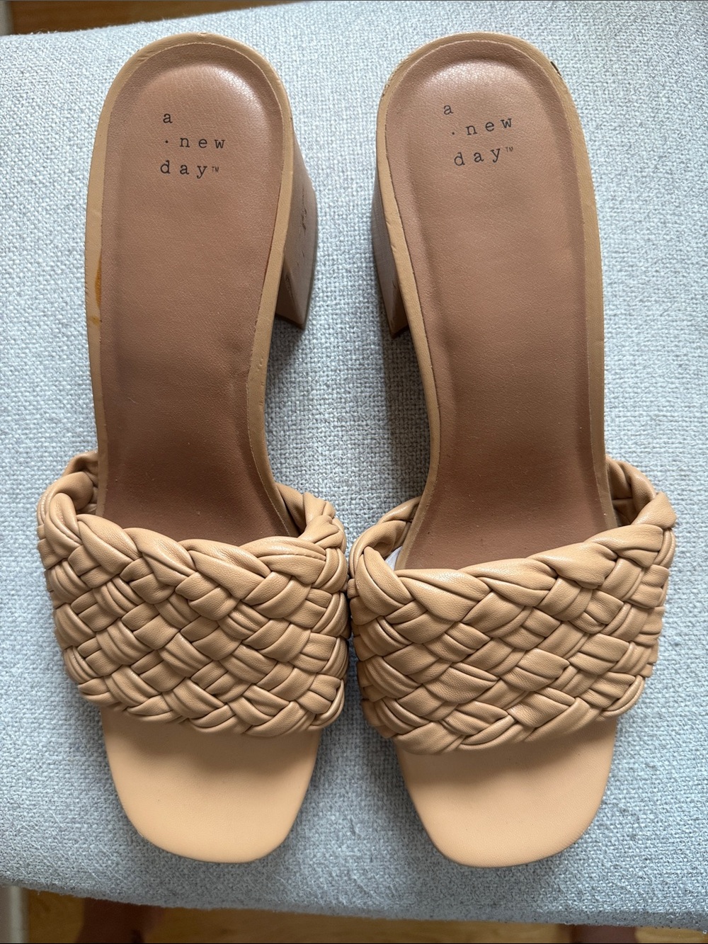 a new day Tan Braided Slide Mules